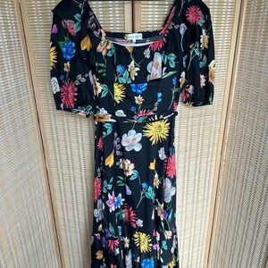 Vibrant Floral Breastfeeding Maxi Dress